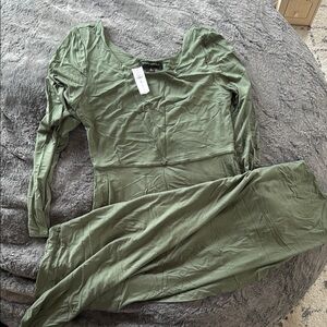Zara Olive Green Long Sleeve Dress